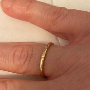 Mejuri Dotted Diamond 14K Gold Ring Sz 6